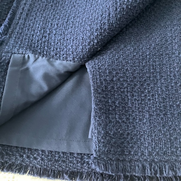 TALBOTS Navy Tweed Faux Wrap Pencil Skirt Size 2 - Picture 12 of 13
